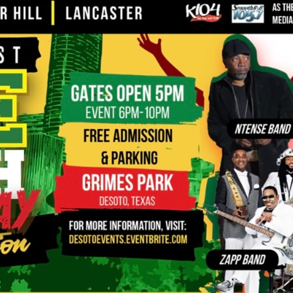 Concert flyer with event details, featuring images of the NTENSE Band and ZAPP Band.