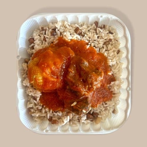 White Rice and Beans.